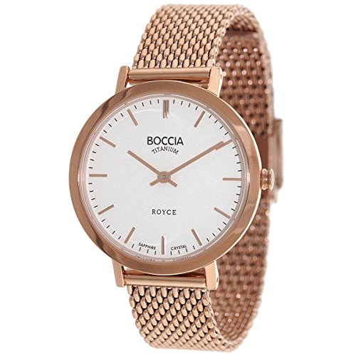 Boccia Damen Analog Quarz Uhr mit Edelstahl beschichtet Armband 3246-07 von Boccia