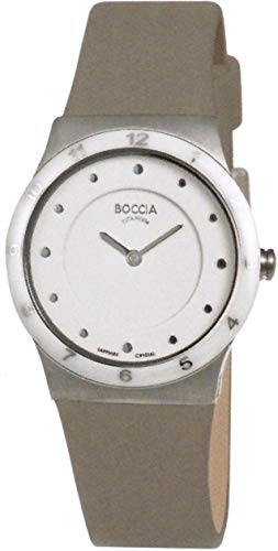 Boccia Damen Analog Quarz Uhr mit Leder Armband 3202-03 von Boccia