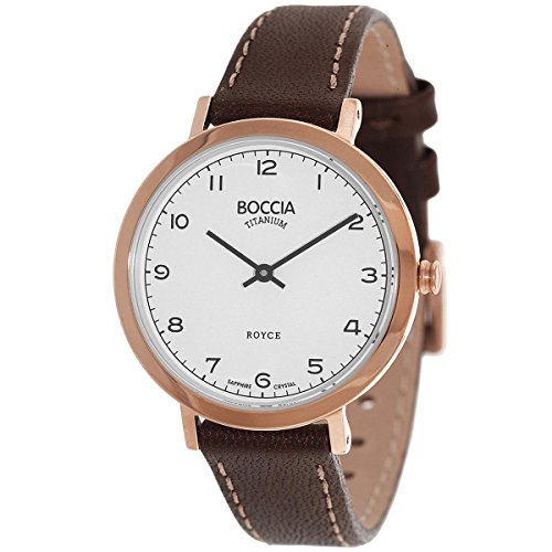 Boccia Damen Analog Quarz Uhr mit Leder Armband 3246-04 von Boccia