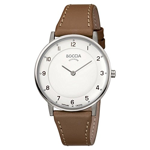 Boccia Damen Analog Quarz Uhr mit Leder Armband 3259-01 von Boccia