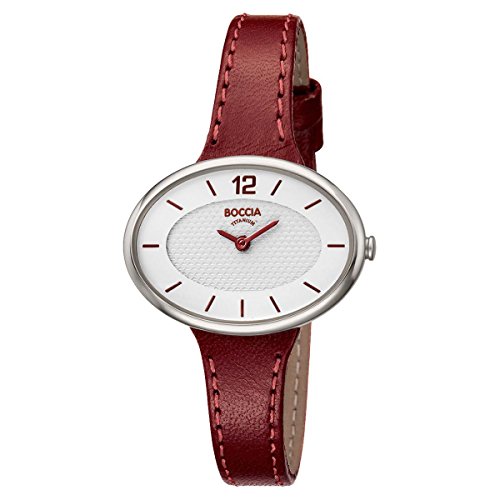 Boccia Damen Analog Quarz Uhr mit Leder Armband 3261-04 von Boccia