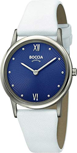 Boccia Damen Analog Quarz Uhr mit Leder Armband 3265-04 von Boccia