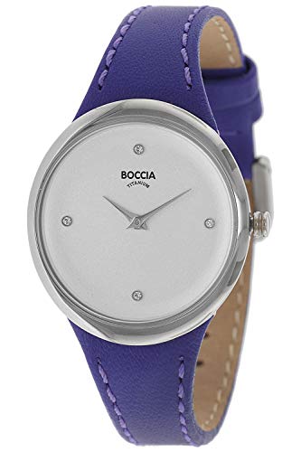 Boccia Damen Analog Quarz Uhr mit Leder Armband 3276-11 von Boccia