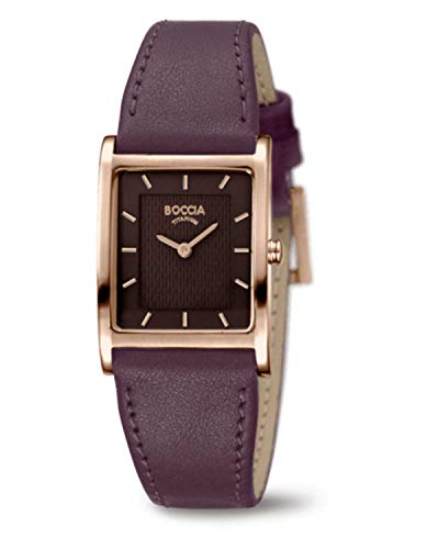Boccia Damen Analog Quarz Uhr mit Leder Armband 3294-04 von Boccia
