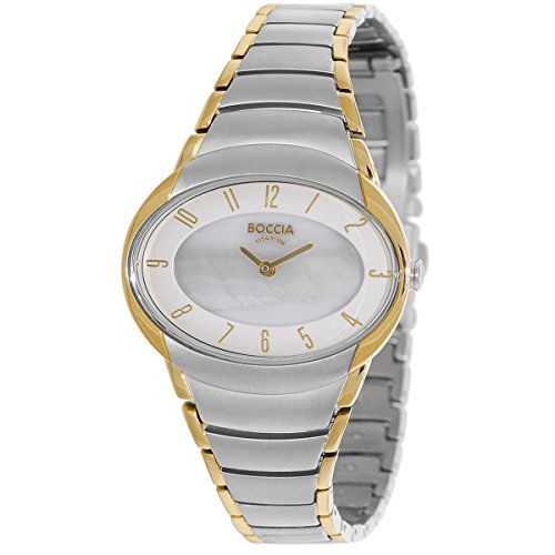 Boccia Damen Analog Quarz Uhr mit Titan Armband 3255-04 von Boccia