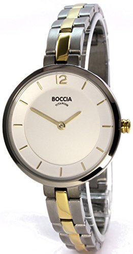 Boccia Damen Analog Quarz Uhr mit Titan Armband 3267-02 von Boccia