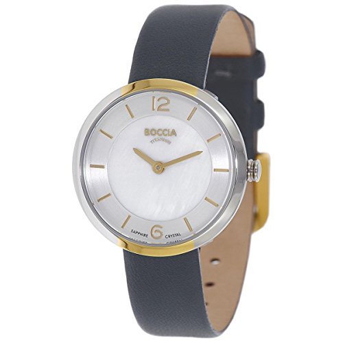 Boccia Damen Digital Quarz Uhr mit Leder Armband 3266-04 von Boccia