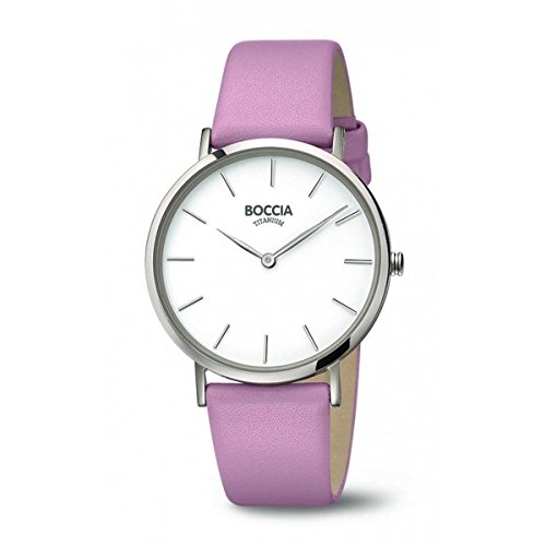 Boccia Damen Analog Quarz Uhr mit Leder Armband 3273-03 von Boccia