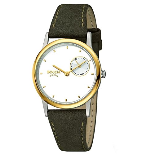 Boccia Damen Analog Quarz Uhr mit Leder Armband 3274-02 von Boccia