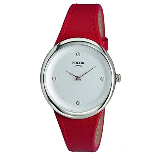 Boccia Damen Analog Quarz Uhr mit Leder Armband 3276-05 von Boccia