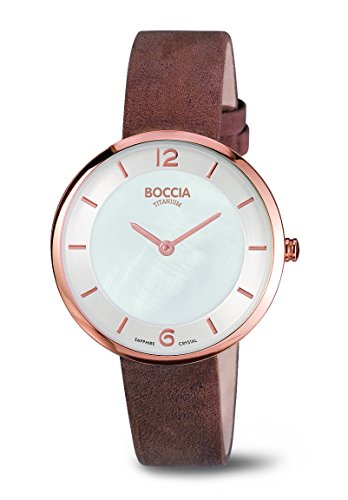 Boccia Damen-Armbanduhr Analog Quarz Leder 3244-04 von Boccia