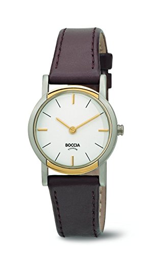 Boccia Damen-Armbanduhr Analog Quarz Leder 3247-02 von Boccia