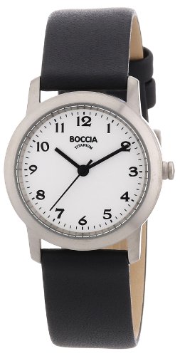 Boccia Damen Analog Quarz Uhr mit Leder Armband 3291-01 von Boccia