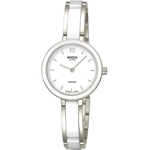 Boccia Damen Analog Quarz Uhr mit Titan Armband 3333-01 von Boccia