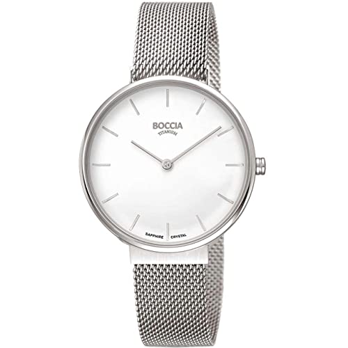 Boccia Damen Analog Quarz Uhr mit Titan Armband 3327-09 von Boccia