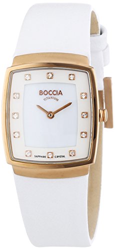 Boccia Damen-Armbanduhr XS Titanium Analog Quarz Leder 3237-03 von Boccia