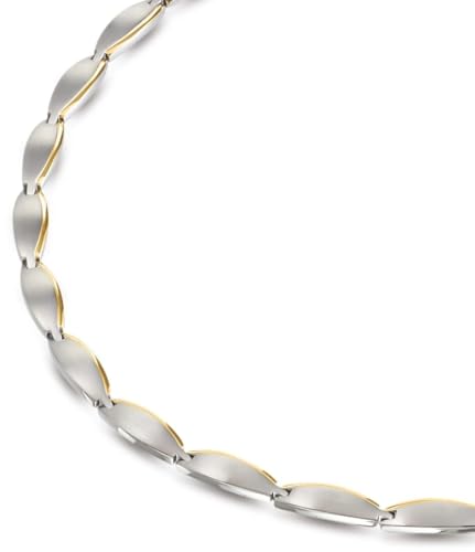 Boccia Damen Halskette in der Farbe Silber poliert mit goldplattierten Akzenten, antiallergen, 45cm, 08034-02 von Boccia