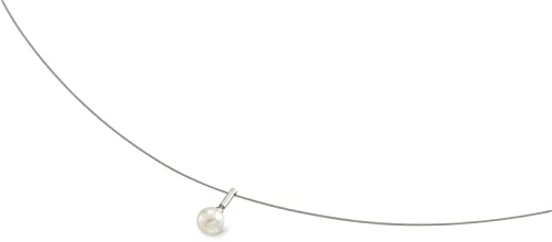 Boccia Collier mit Süßwasser-Zuchtperlen Anhänger, Kette aus Silikon Edelstahlummantelt, in der Farbe: Silber, Maße: Länge 42 cm (+3 cm Verlängerung), 08036-01 von Boccia