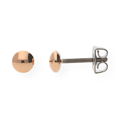 Boccia Damen Ohrstecker Roségold Titan 5mm von Boccia