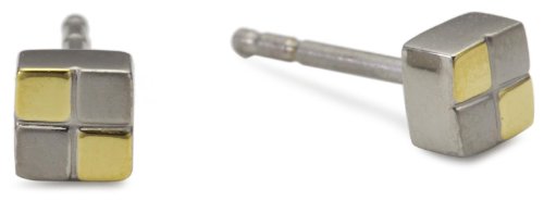 Boccia Damen-Ohrstecker Titan Quadr. (Pr) Gp Pol/Sat 0518-03 von Boccia