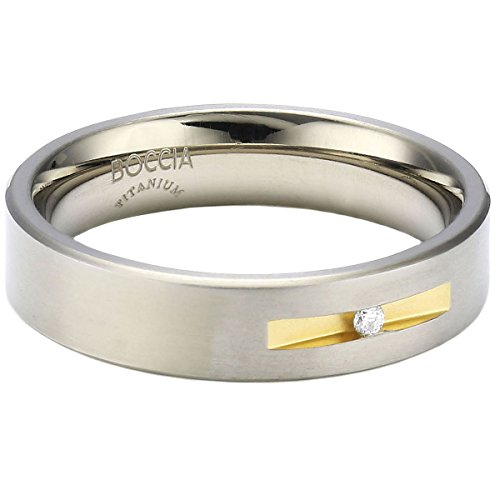 Boccia Damen-Ring Titan Bicolor 1 Brilliant 0,03 ct Gr.59 0101-0859 von Boccia