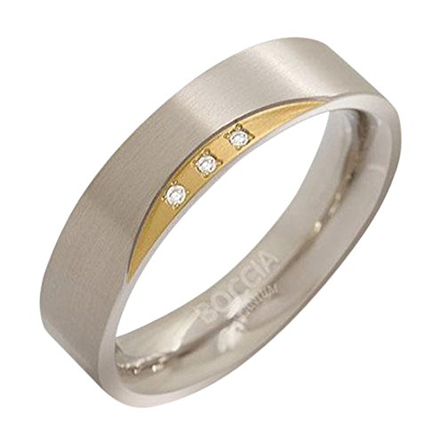 Boccia Damen-Ring Titan teilvergoldet Zirkonia weiß Gr. 50 (15.9) - 0138-0450 von Boccia