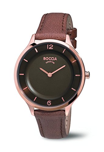 Boccia Damen-Armbanduhr Analog Quarz Leder 3249-03 von Boccia