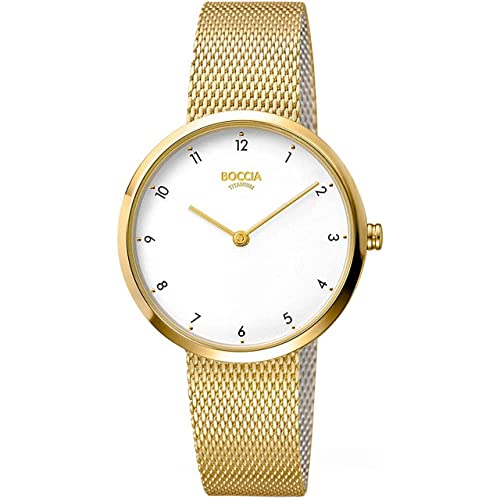 Boccia Damen Analog Quarz Uhr mit Edelstahl Armband 3315-04 von Boccia