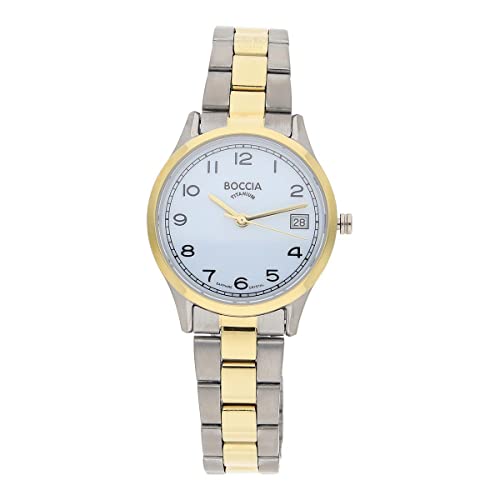 Boccia Damen Analog Quarz Uhr mit Titan Armband 3324-02 von Boccia