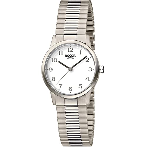 Boccia Damen Analog Quarz Uhr mit Titan Armband 3318-01 von Boccia