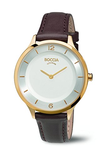 Boccia Damen-Armbanduhr Analog Quarz Leder 3249-04 von Boccia