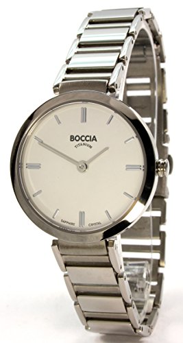 Boccia Damen Analog Quarz Uhr mit Titan Armband 3252-01 von Boccia