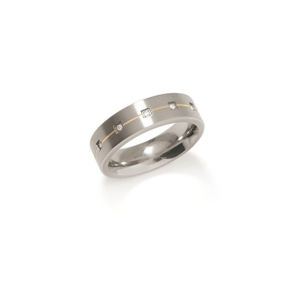 Boccia Fingerring Boccia Damenring Titan mit Diamanten 0101-19 56 (kein Set, 1-tlg) von Boccia