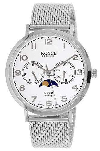 Boccia Herren Analog Quarz Uhr mit Edelstahl Armband 3612-04 von Boccia