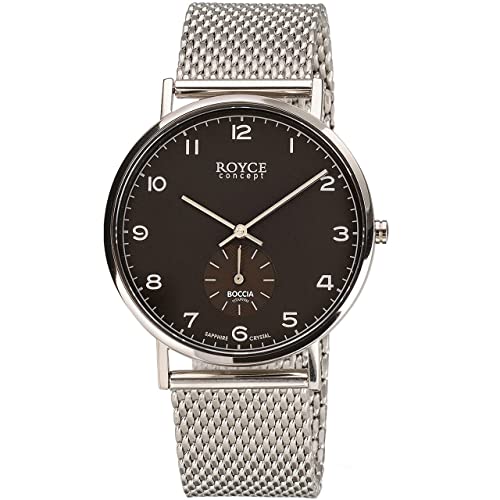 Boccia Herren Analog Quarz Uhr mit Edelstahl Armband 3642-02 von Boccia