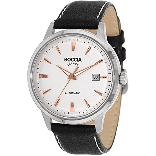 Boccia Herren-Armbanduhr Analog Automatik Leder 3586-03 von Boccia