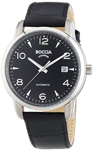 Boccia Herren-Armbanduhr XL Automatic Analog Quarz Leder 3574-01 von Boccia