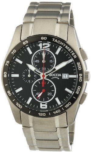 Boccia Herren-Armbanduhr XL Chronograph Quarz Titan 3767-02 von Boccia