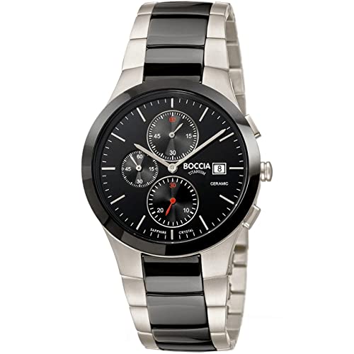 Boccia Herren Analog Quarz Uhr mit Edelstahl Armband 3748-01 von Boccia
