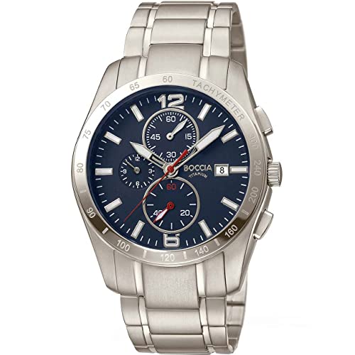 Boccia Herren Analog Quarz Uhr mit Titan Armband 3767-03 von Boccia