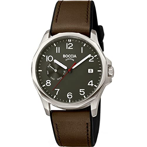 Boccia Herren. Analog Quarz Uhr mit Kautschuk Armband 3644-01 von Boccia