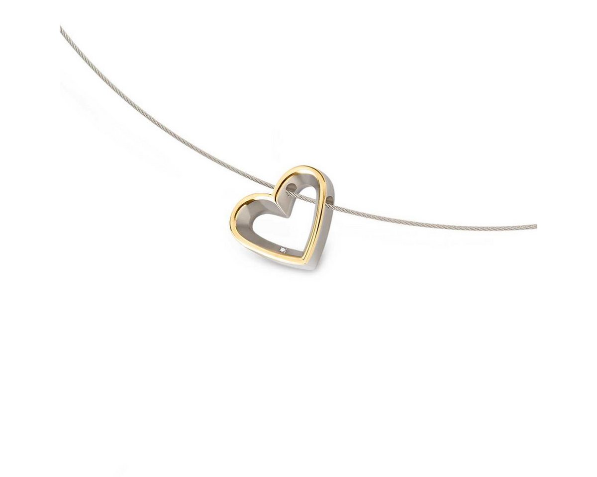 Boccia Herzanhänger Brillant Anhänger Titan 07014-02 von Boccia