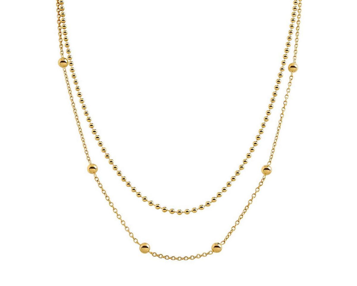 Boccia Kette mit Anhänger Boccia Kette 2-reihig 08066-02 Titan vergoldet 53cm von Boccia