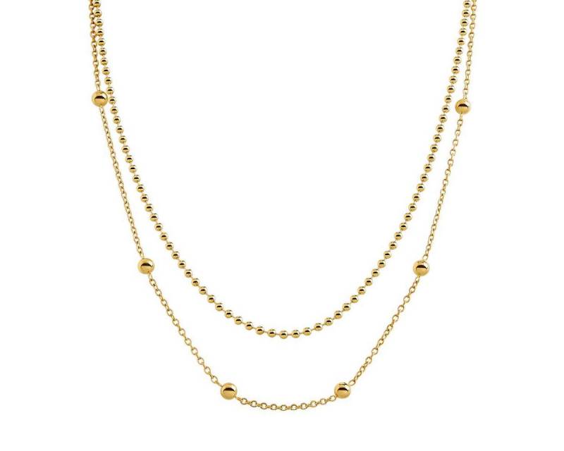 Boccia Kette mit Anhänger Boccia Kette 2-reihig 08066-02 Titan vergoldet 53cm von Boccia