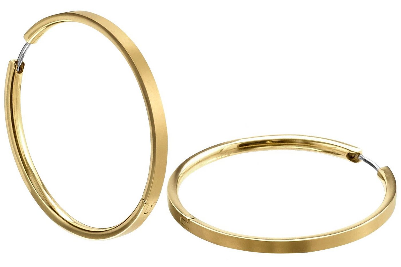 Boccia Paar Creolen Damen-Titan goldfarben von Boccia