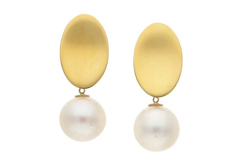 Boccia Paar Ohrhänger Damen-Titan Goldplattiert mit Süßwasser-Zuchtn von Boccia
