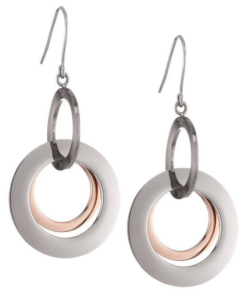 Boccia Paar Ohrhänger Titan Damen-bicolor roségold von Boccia