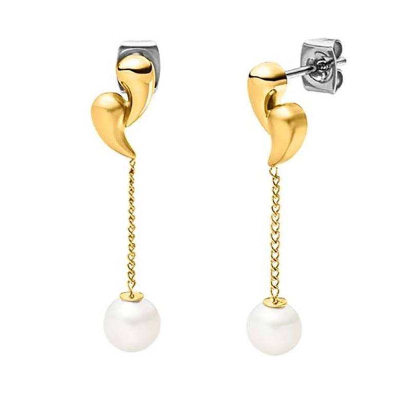 Boccia Paar Ohrhänger Damen-Titan Goldfarben mit von Boccia