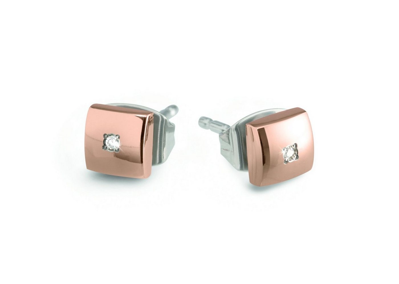 Boccia Paar Ohrstecker Boccia Ohrstecker 05050-04 Titan Rosé vergoldet mit Diamant (kein Set, 2-tlg., inkl. edelm Schmucketui) von Boccia