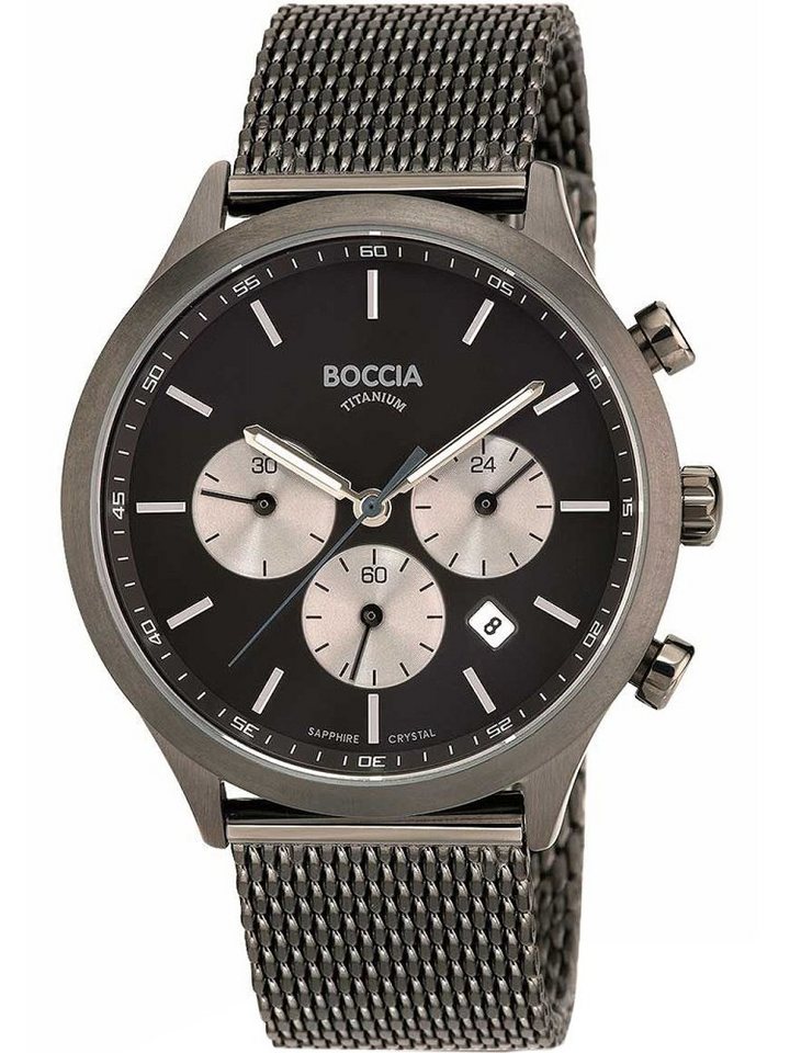 Boccia Quarzuhr Boccia 3750-06 Herrenuhr Chronograph Titanium 41mm 5ATM von Boccia